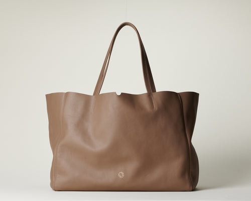 Cabas SOIE DE CUIR TAUPE